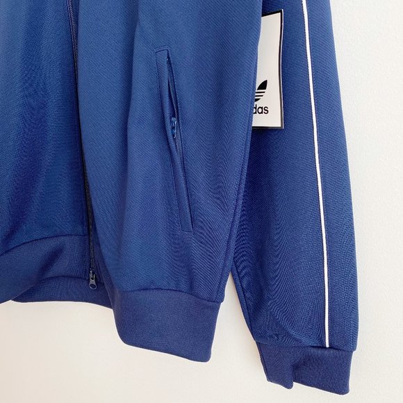 Adidas Men's Lifestyle Track Jacket, Full Zip, Two Front Waist Pockets, Indigo - Picture 7 of 13